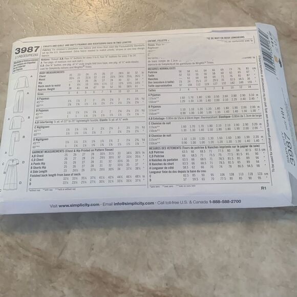 2 Simplicity Youth Pajama Patterns - Picture 3 of 5